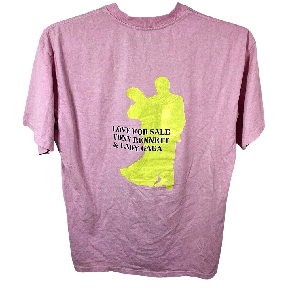 Lady Gaga Tony Bennett Love For Sale Concert T-Shirt Pink Graphic Tee Large 2023